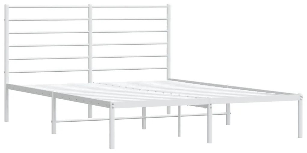 Estrutura de cama com cabeceira 140x190 cm metal branco