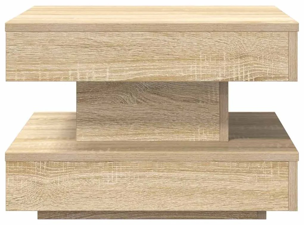 Mesa de centro rotativa a 360graus 50x50x34,5cm carvalho sonoma