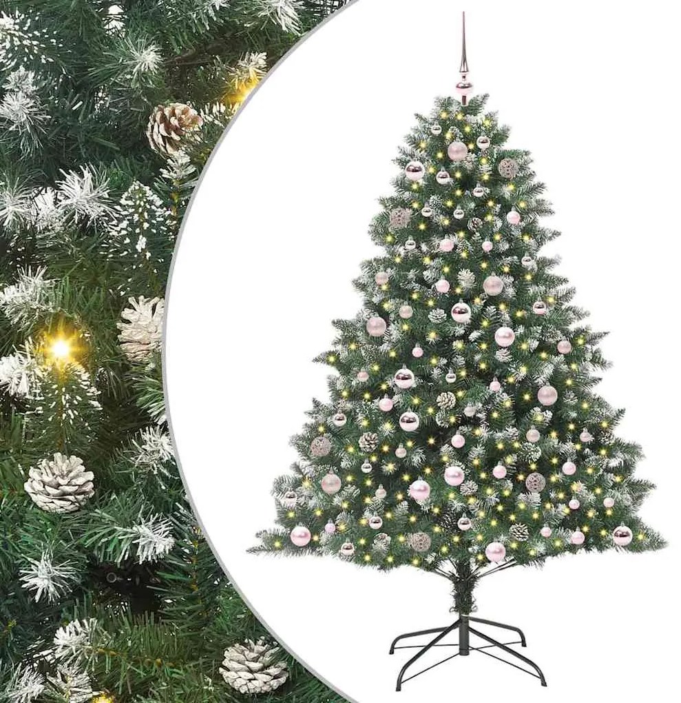 vidaXL Árvore de Natal Artificial Verde 180 cm PVC, Plástico e Aço