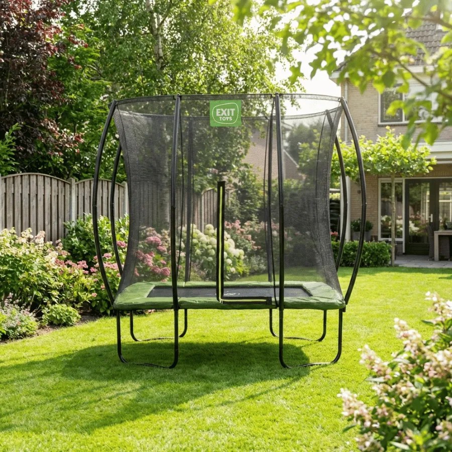 Trampolim retangular Silhouette 153 x 214 cm - verde