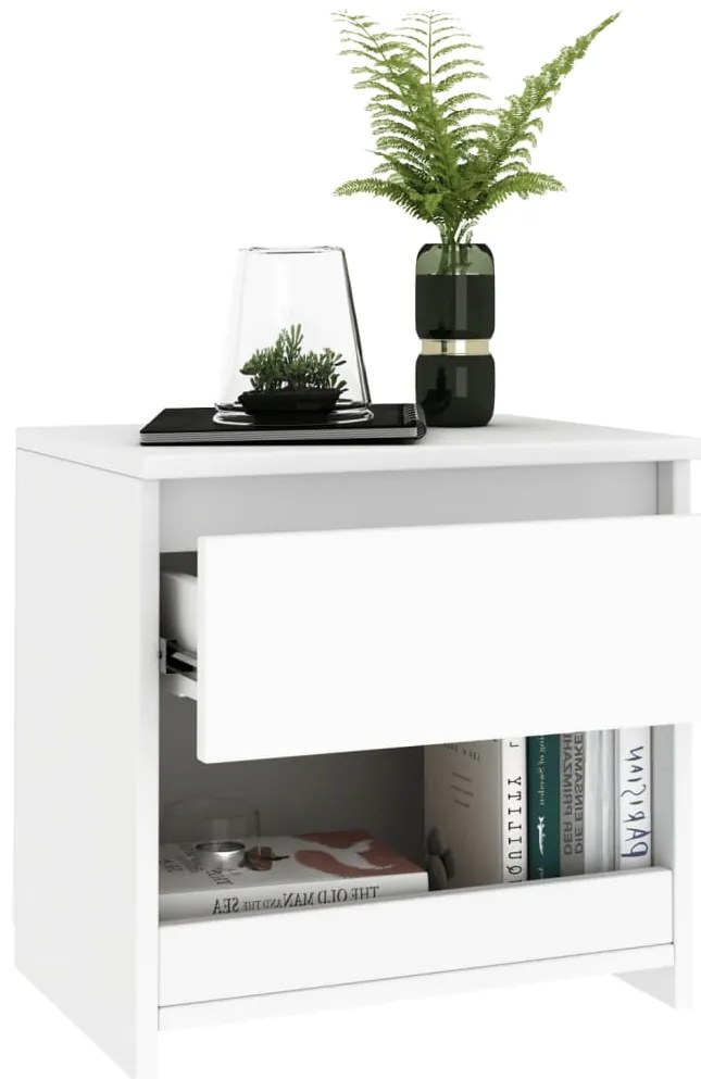 Mesa de cabeceira 40x30x39 cm contraplacado branco