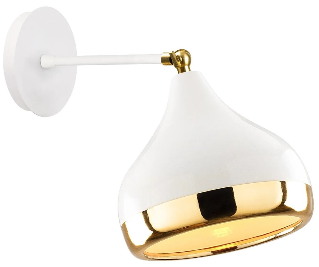 Aplique de Parede Yildo – Branco e Dourado – 17 x 28 cm