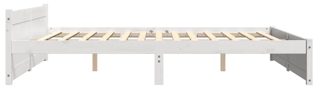Estrutura de cama super king pinho maciço 180x200 cm branco