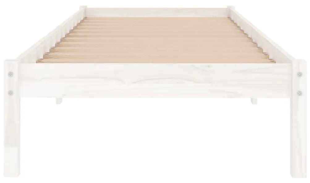 Estrutura de cama 100x200 cm madeira pinho maciça branco