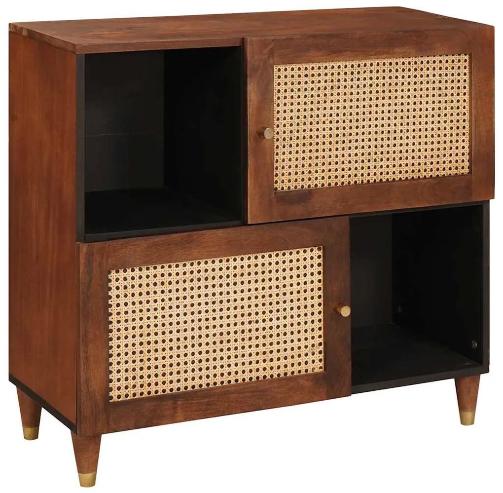 vidaXL Buffet Castanho 80 x 33,5 x 75 cm Madeira de manga maciça