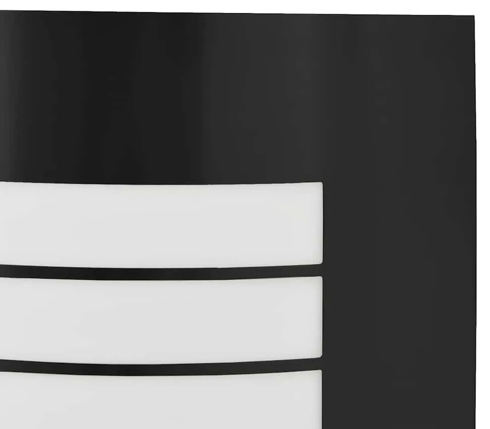 Luz de Parede Externa 2 pcs Preta Aço Inoxidável IP44