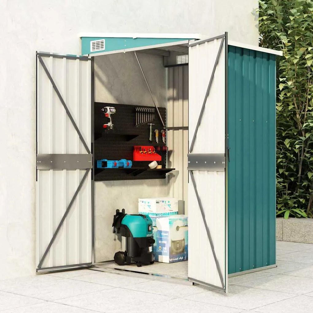 vidaXL Abrigo suspenso p/ jardim 118x100x178 cm aço galvanizado verde