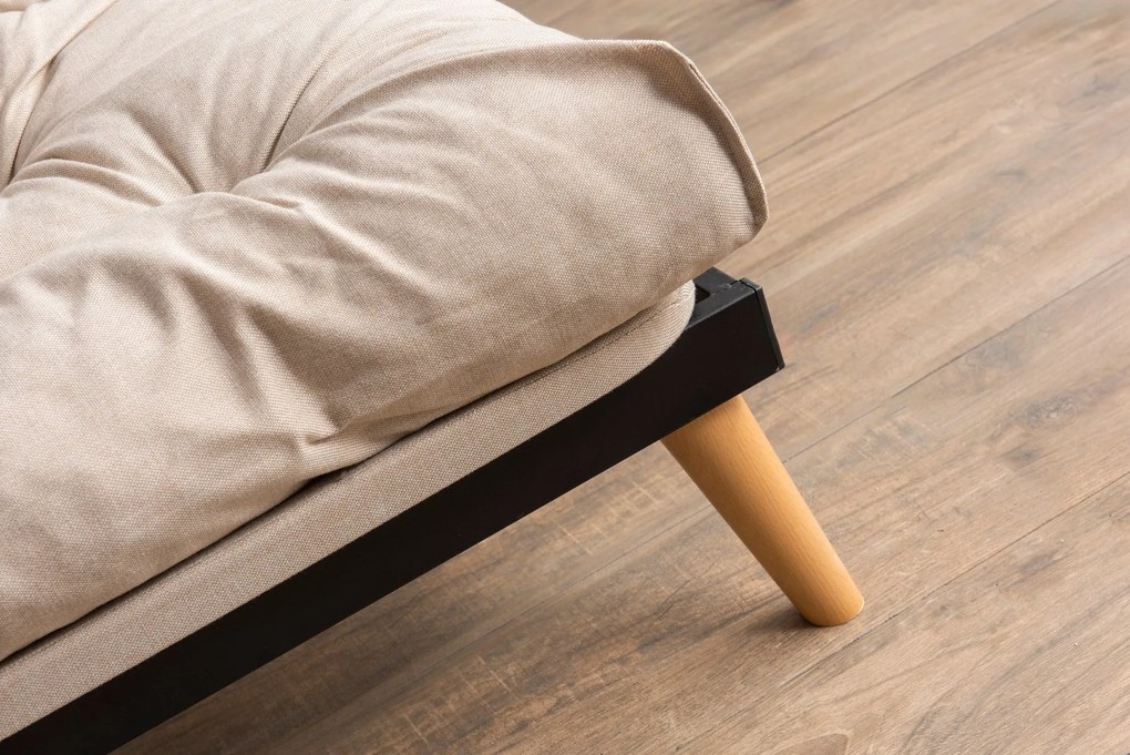 Sofá-Cama de 3 Lugares Saki – Creme – 185x92x82 cm