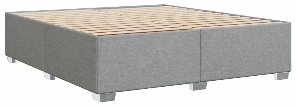 Estrutura de cama sem colchão 180x200 cm tecido cinzento-claro