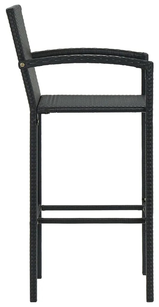 Bancos de bar 4 pcs vime PE preto