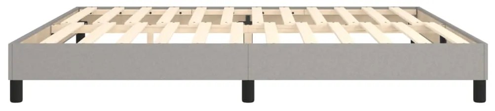 Estrutura de cama sem colchão 200x200 cm tecido cinzento-claro