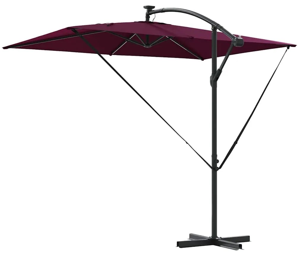 Guarda-sol de Bananeira Cantilever com bloqueio Vermelho bordô