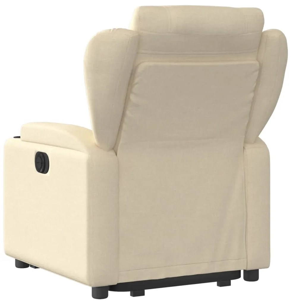 Poltrona reclinável elevatória tecido cor creme