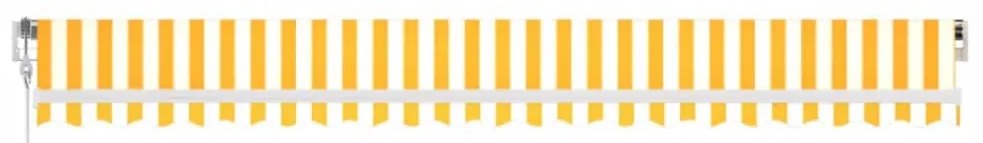 Toldo retrátil automático 500x350 cm amarelo e branco