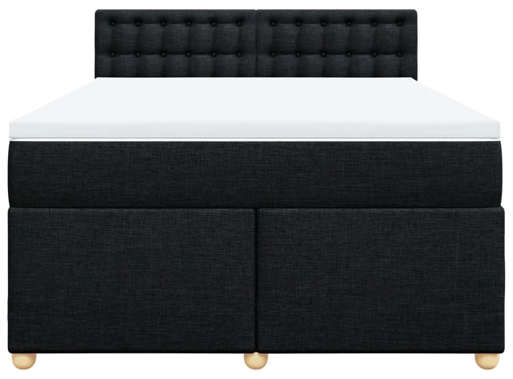 Cama com molas/colchão 140x200 cm tecido preto