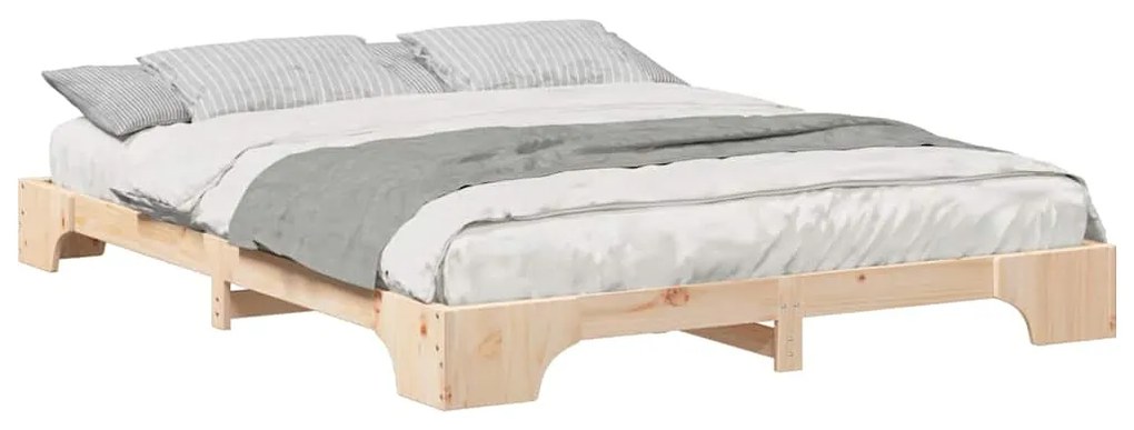 Estrutura de cama de chão Castanho 160 x 220 cm