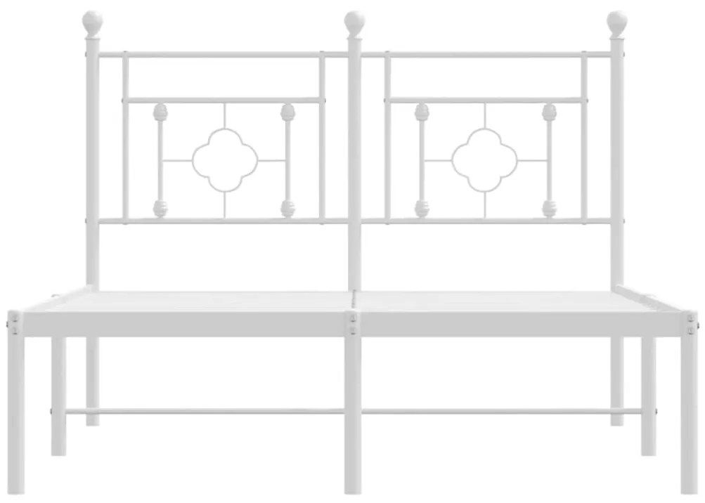 Estrutura de cama com cabeceira 120x200 cm metal branco