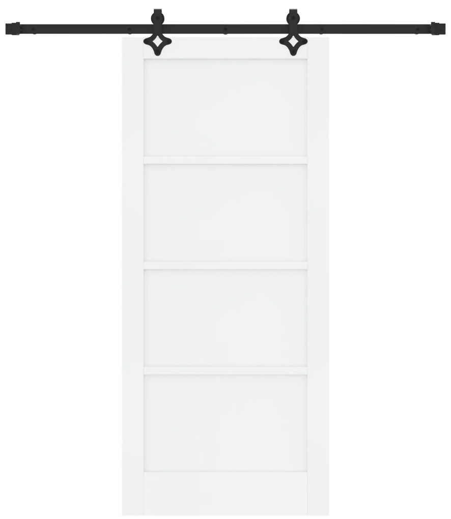 Porta Deslizante com Conjunto de Ferragens Branca 86x198.5 cm Madeira
