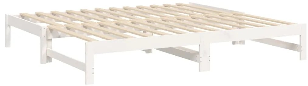 Estrutura sofá-cama de puxar 2x(90x190) cm pinho maciço branco
