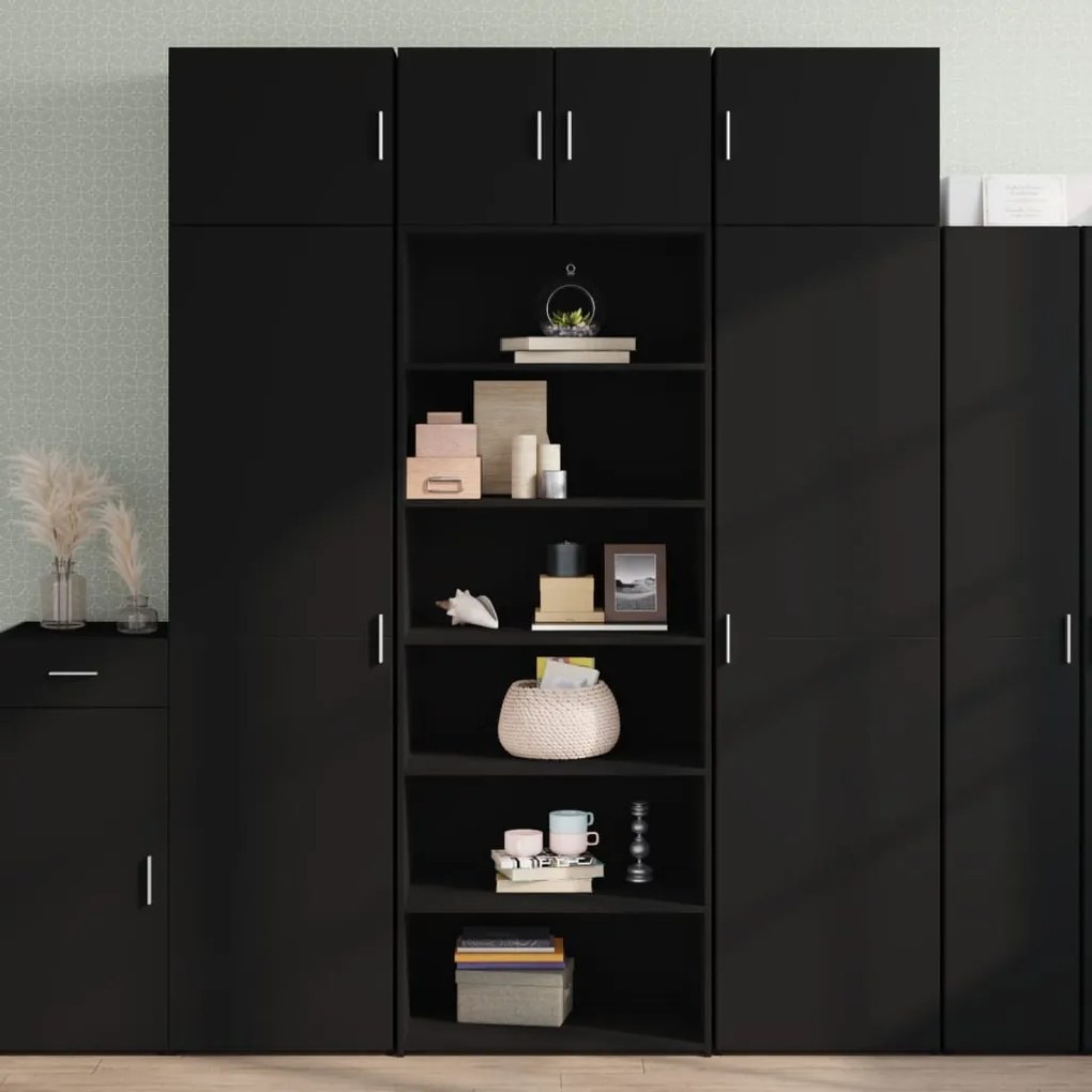 vidaXL Armário alto 70x41x185 cm derivados de madeira preto