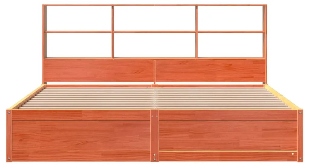 Cama sem colchão 180x200 cm pinho maciço castanho-mel