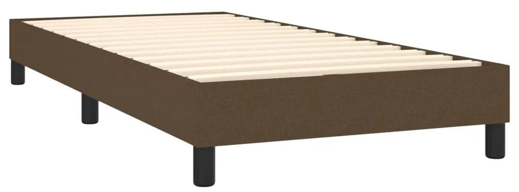 Estrutura de cama 100x200 cm tecido castanho-escuro