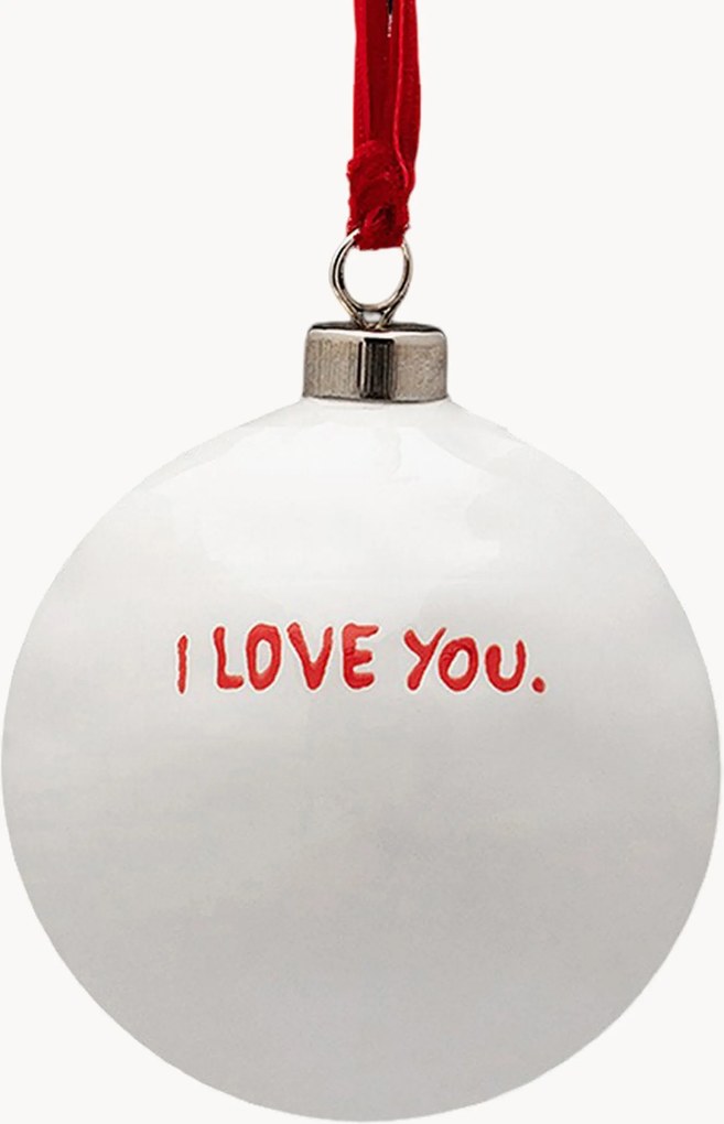 Bola de Natal artesanal I Love You