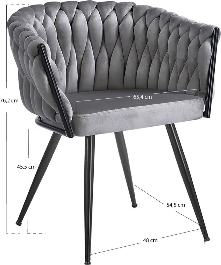 Cadeira Widny Black Veludo - Cinza escuro