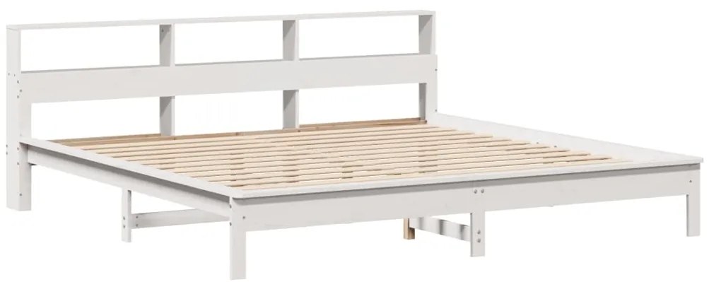 Cama sem colchão 200x200 cm madeira de pinho maciça branco