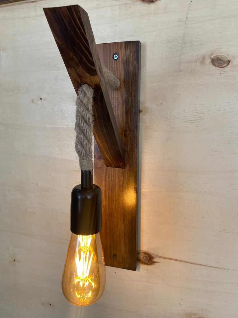 Candeeiro de Parede Ahsap – Nogueira – 23 x 9 x 45 cm