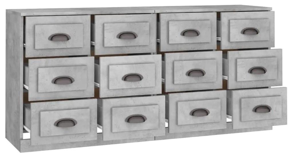 Aparadores 2 pcs derivados de madeira cinzento cimento