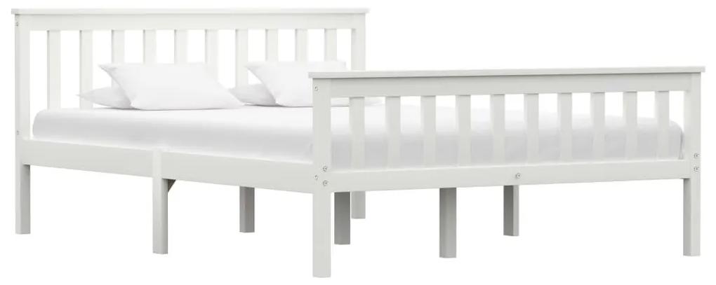 Estrutura de cama em pinho maciço 140x200 cm branco
