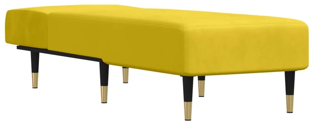 Chaise longue veludo amarelo