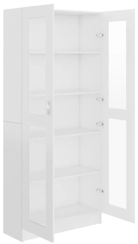 Armário vitrine 82,5x30,5x185,5cm derivados de madeira branco