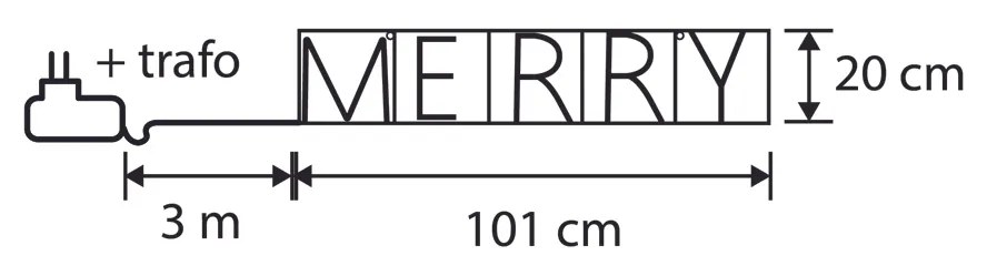 Candeeiro de parede de Natal preto MERRY incl. LED com temporizador IP44 - Yoro