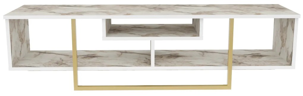 Móvel TV Asal – Dourado e Branco – 150x35,2x40 cm