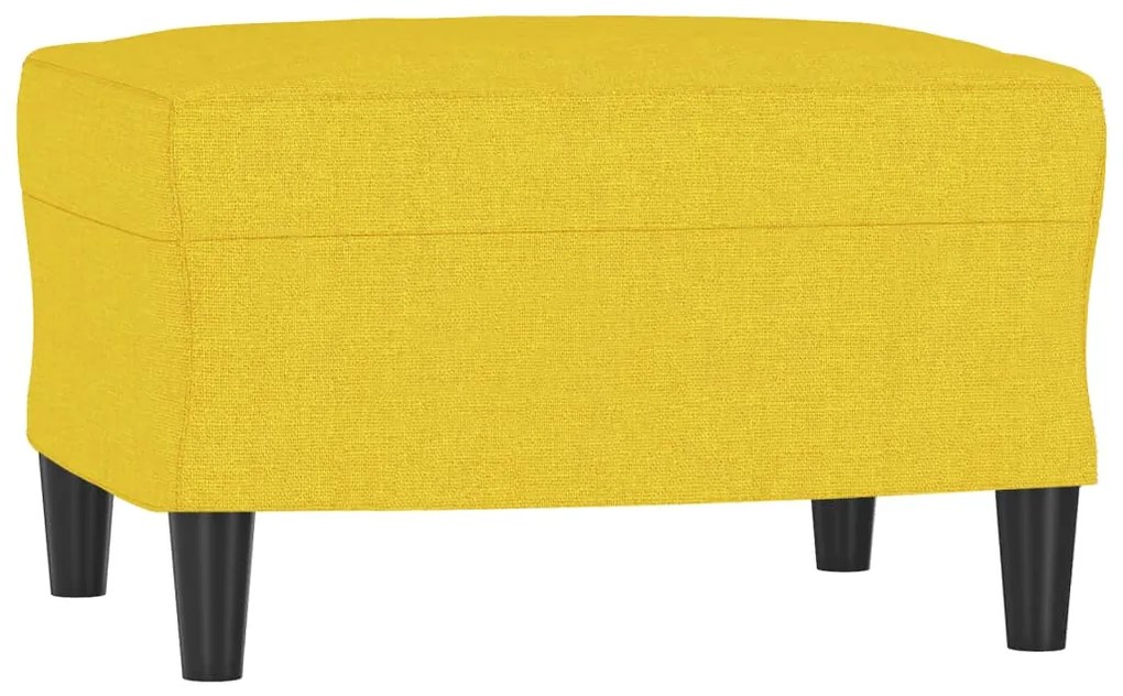 4 pcs conjunto de sofás com almofadões tecido amarelo-claro
