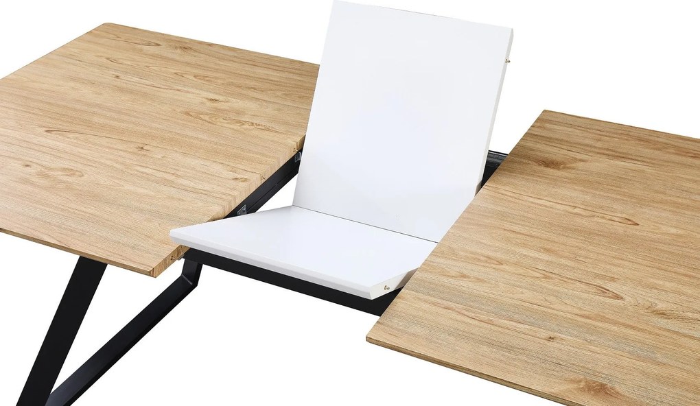 Mesa de Jantar BÉRGAMO – Extensível 160~200x90x75 cm – Base em Metal P
