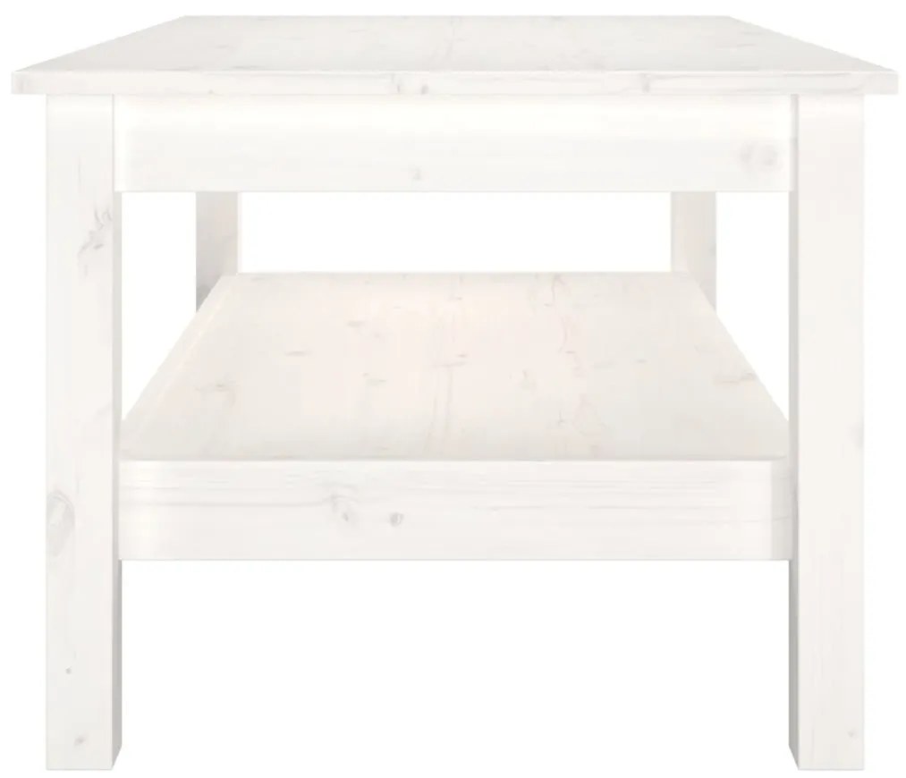 Mesa de centro 80x50x40 cm madeira de pinho maciça branco