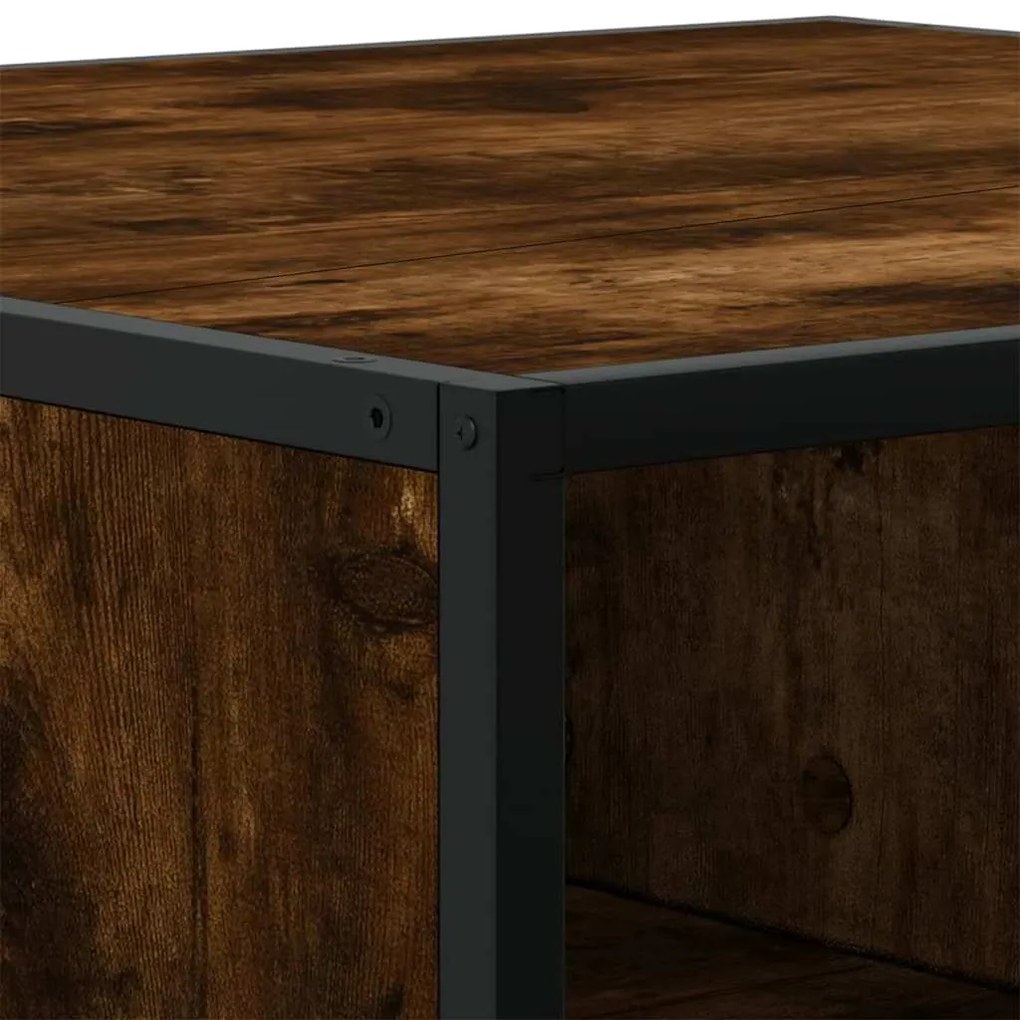 Mesa de centro derivados de madeira e metal carvalho fumado
