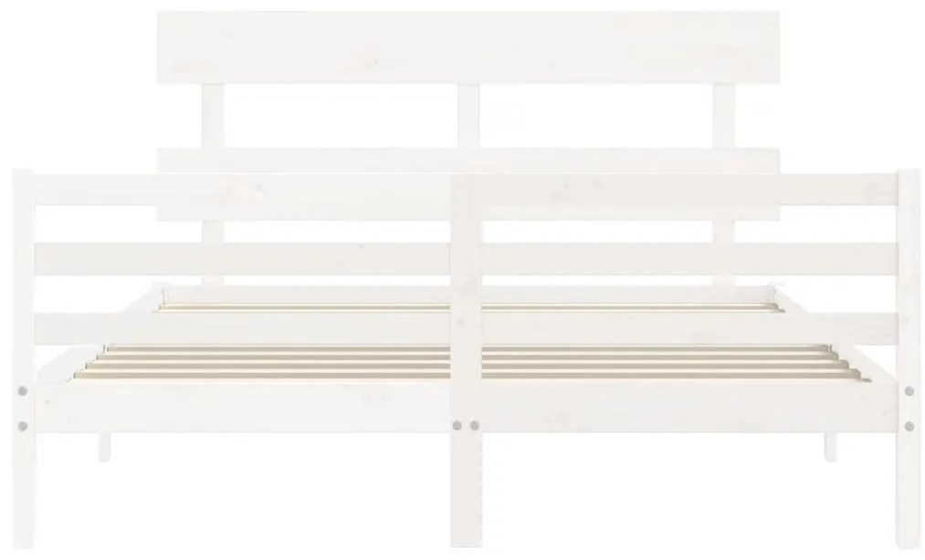 Estrutura de cama com cabeceira 160x200 cm madeira maciça
