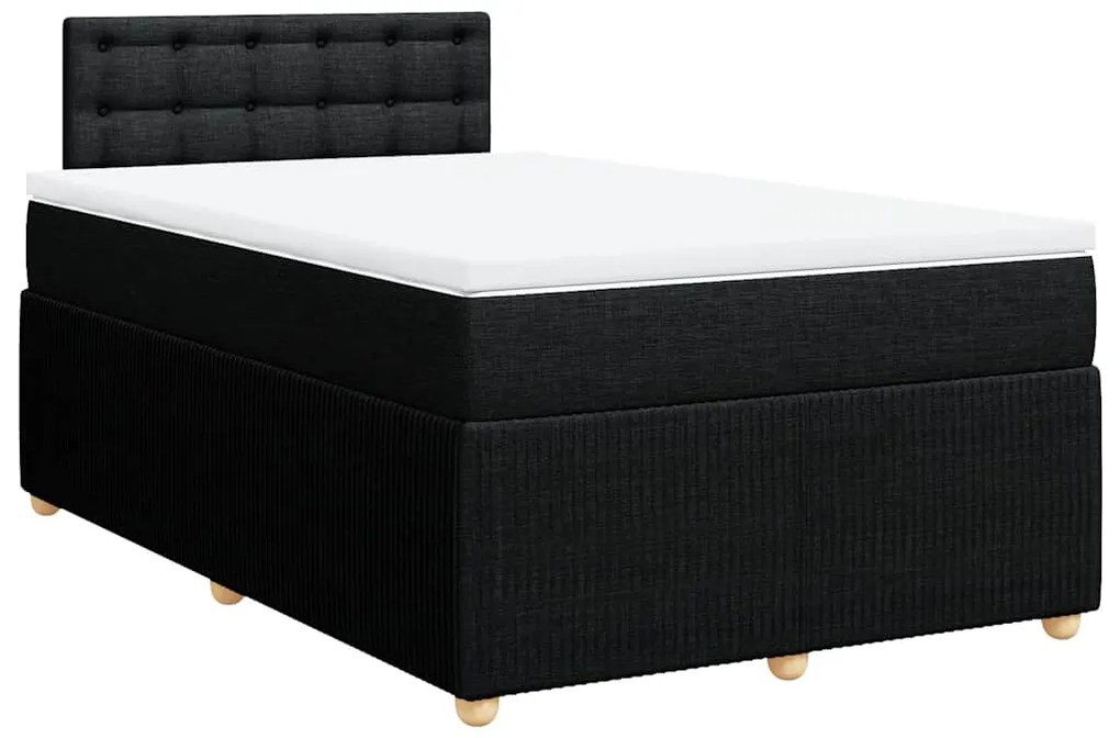 Cama com molas/colchão 120x200 cm tecido preto