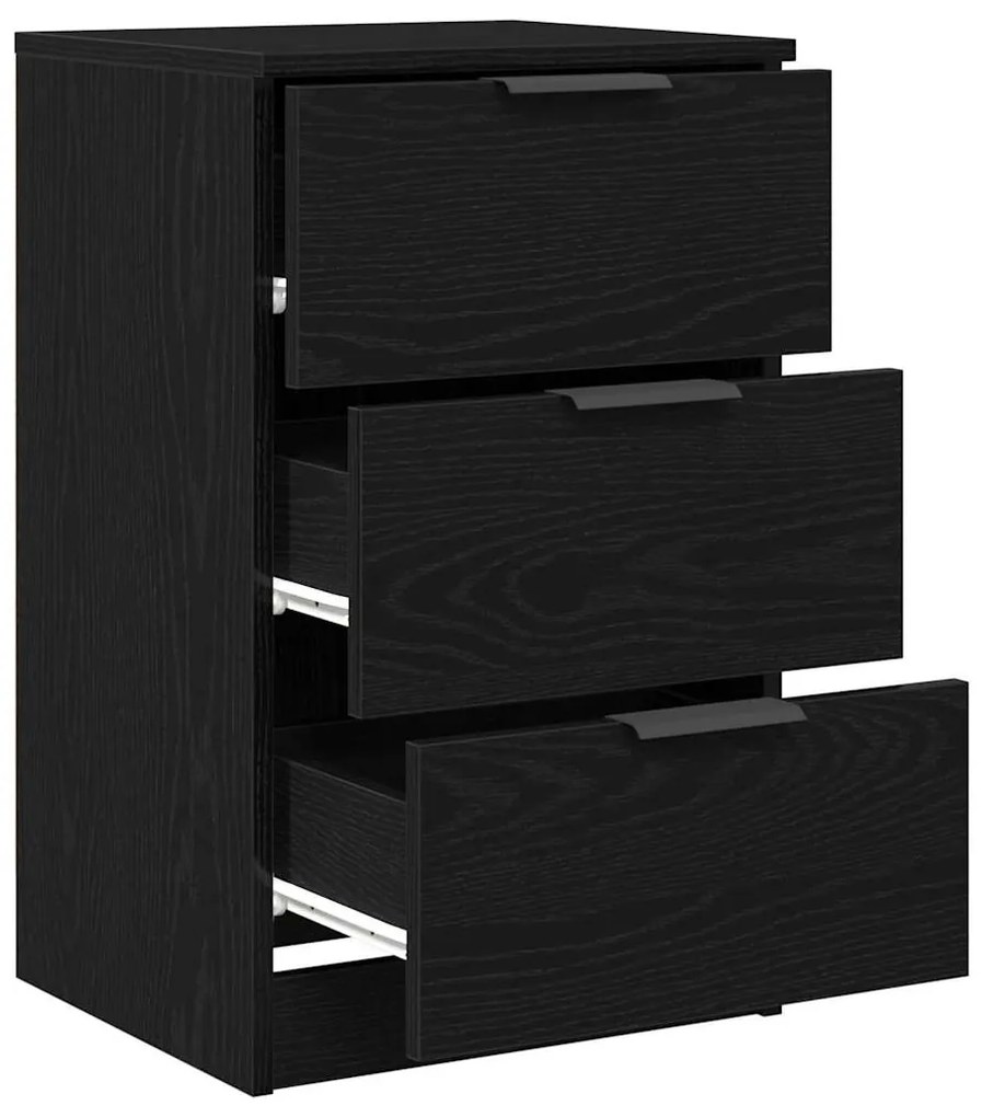 Criado-mudo de Carvalho Preto vidaXL - 40x65x65 cm