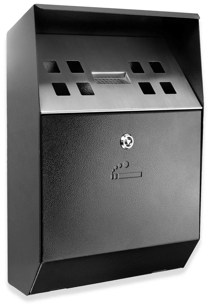 Cinzeiro Parede Inox Preto 25X35X8.5cm