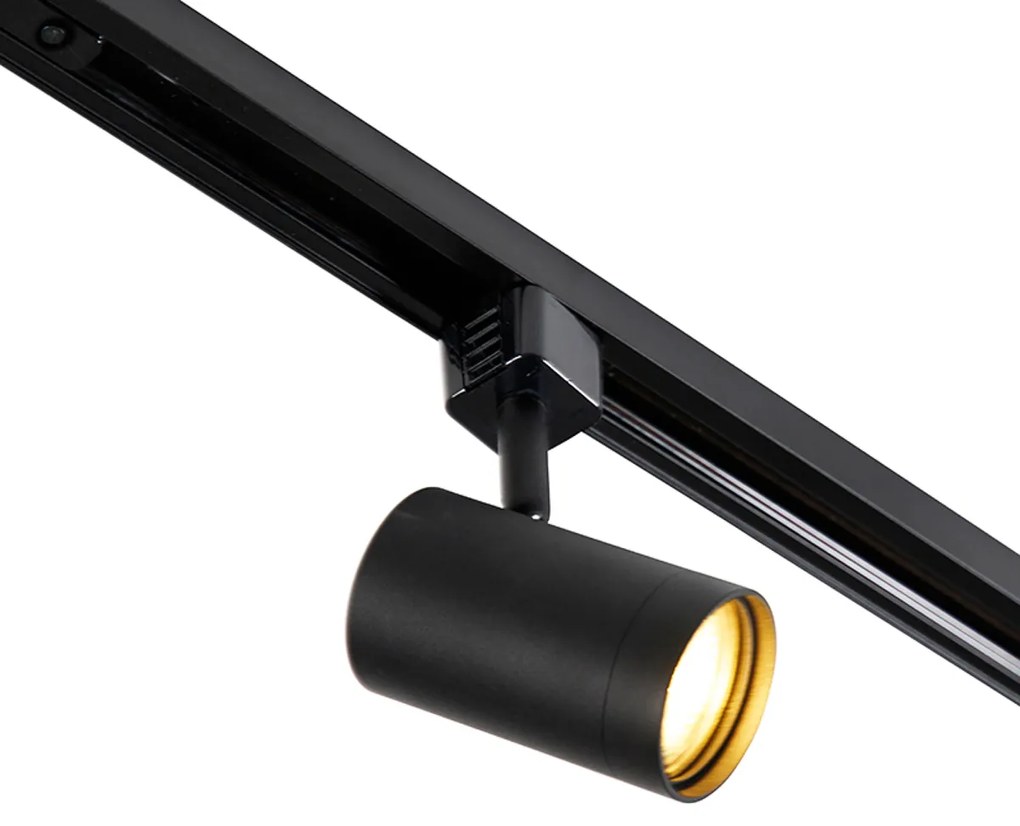 LED Sistema de calhas inteligente preto monofásico 10 luzes com Wi-Fi GU10 - Jeana Moderno