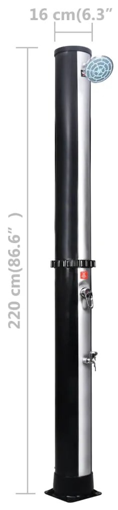 Chuveiro solar de exterior c/ cabeça e torneira 40 L