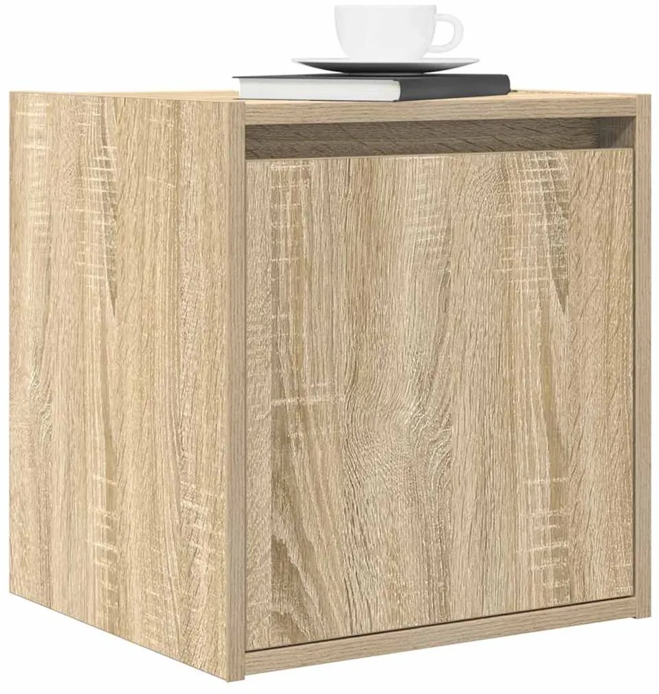 Mesa de cabeceira de parede 38x34x40 cm carvalho sonoma