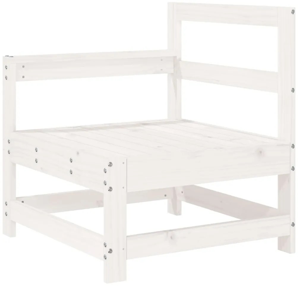 4 pcs conjunto sofás de jardim madeira de pinho maciça branco