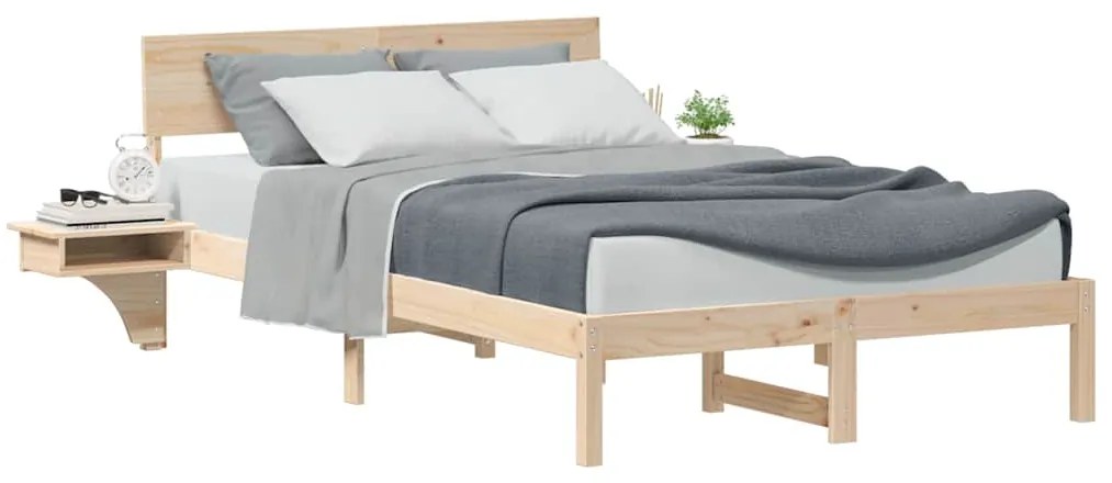 Estrutura de cama com mesas de cabeceira Castanho 120 x 200 cm