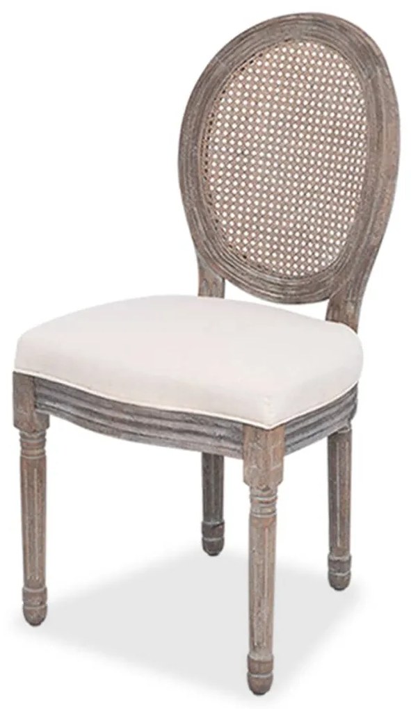 Cadeiras de jantar 2 pcs tecido cor creme